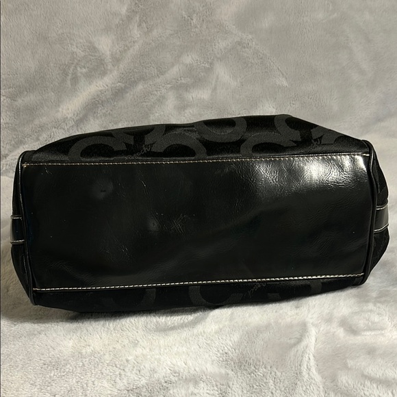 Coach Black Geometric Embossed Tote - Picture 3 of 9